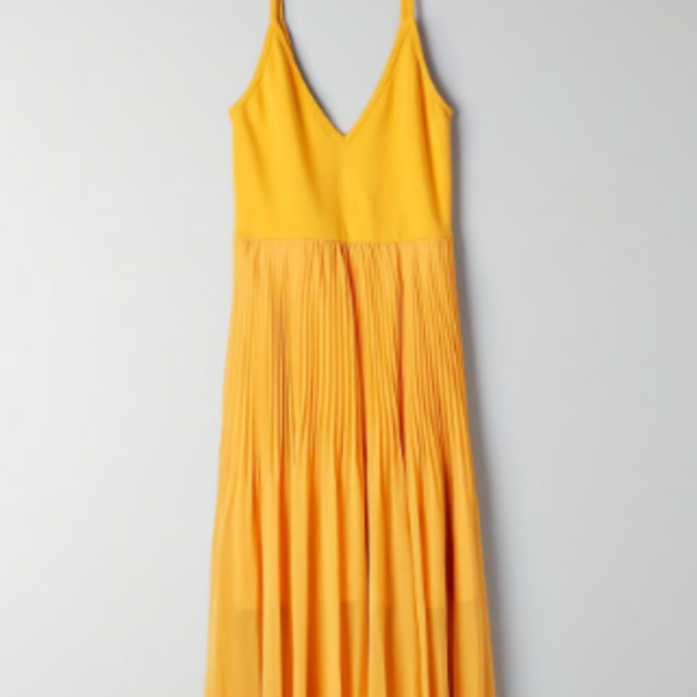 Aritzia Wilfred Daphnee Ballet Midi Dress in Yellow - Picture 4 of 9